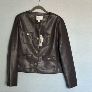 Jason Wu Brown Woman’s Faux Leather Jacket Size Medium